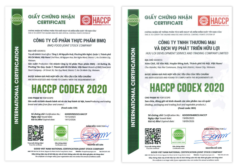 HACCP Certification - Issued by Goodvietnam