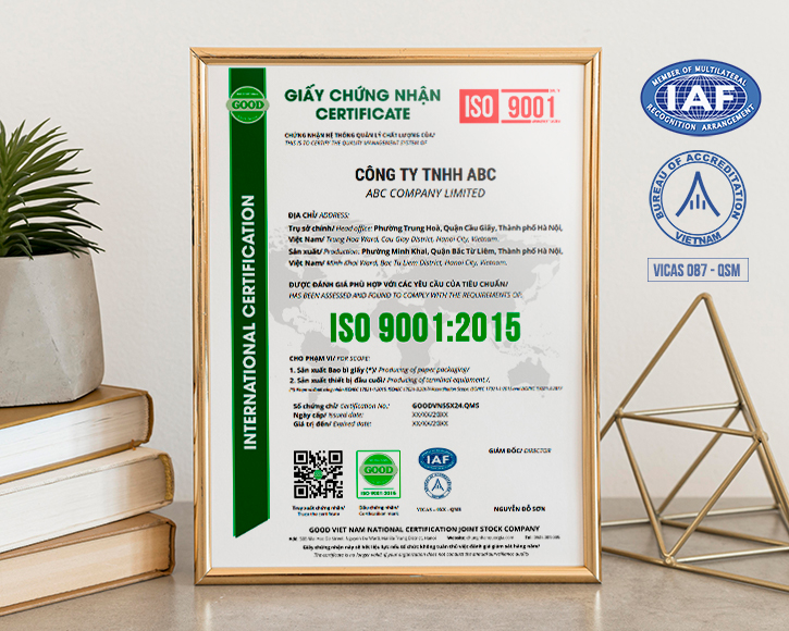 Iso 9001 2015 Goodvn được công nhận quốc tế